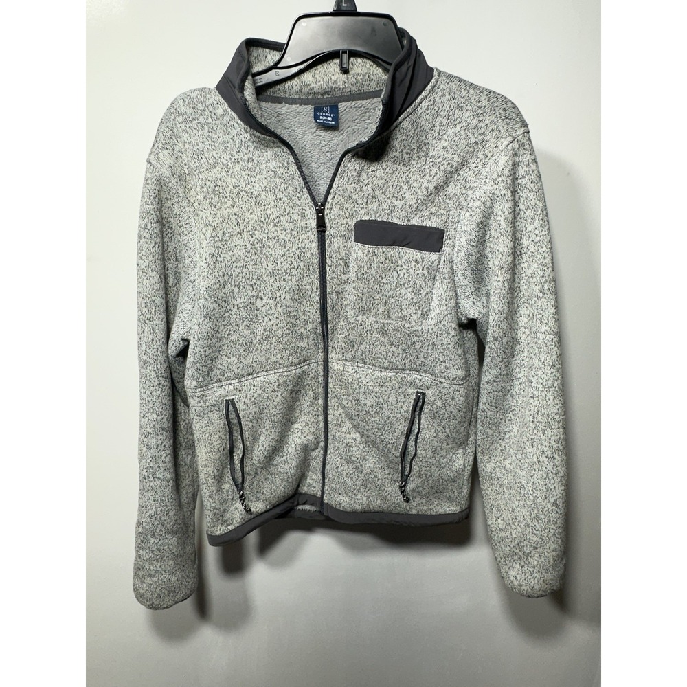 George Sherpa Fleece Jacket Mens Small Gray Full Zip Warm Casual Coat